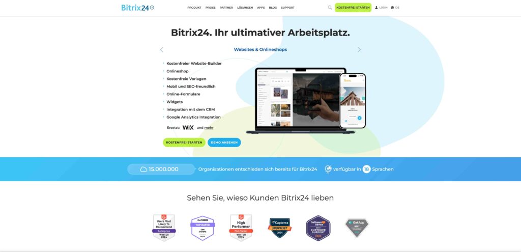 Übersicht über das CRM Tool Bitrix im Vergleich zu SmartWe