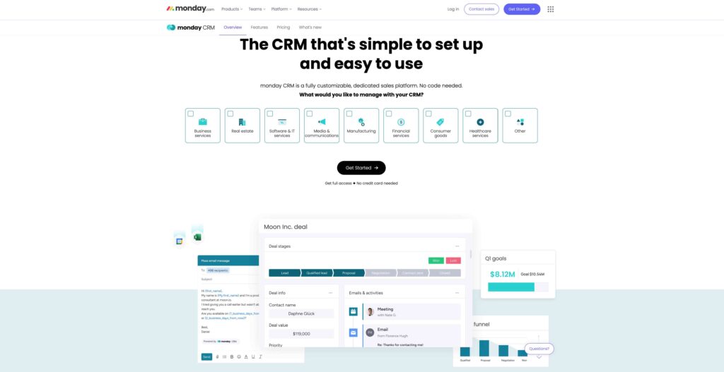 CRM-System monday im Vergleich zu SmartWe
