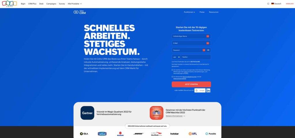 Das CRM System Zoho im Vergleich zu SmartWe